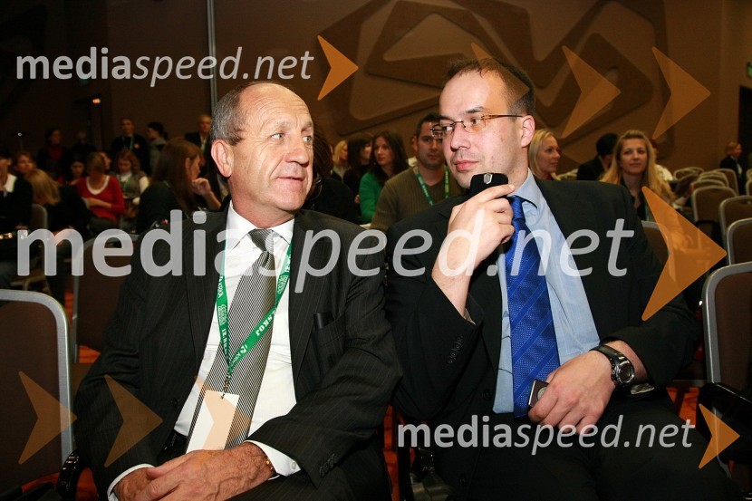 Branko Pavlin, predsednik uprave Dnevnik, d.d. in Leo Oblak, predsednik uprave Infonet media12. SKOJ (Slovenska konferenca o odnosih z javnostmi) 2008, 3. dan