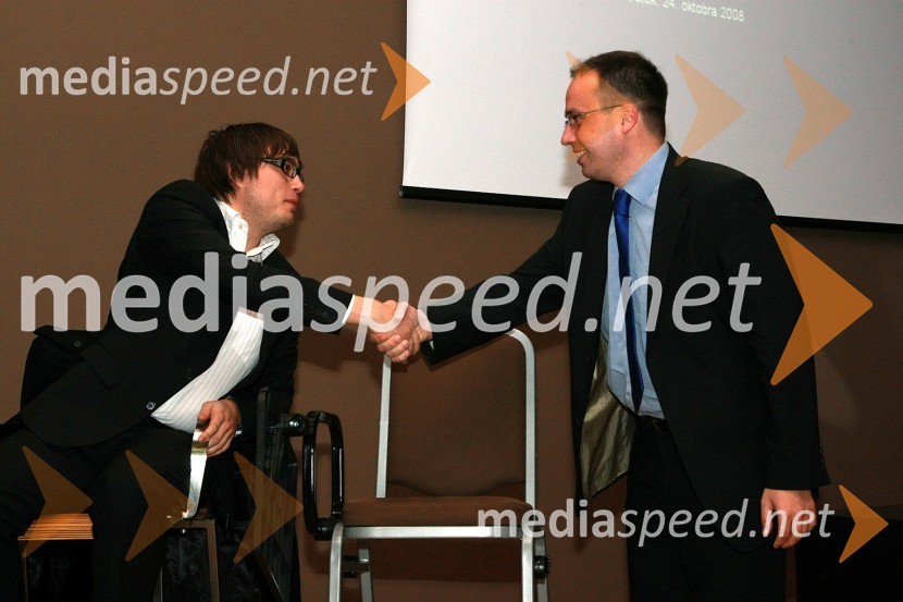 Matija Stepišnik, novinar časnika Večer in Leo Oblak, predsednik uprave Infonet media12. SKOJ (Slovenska konferenca o odnosih z javnostmi) 2008, 3. dan