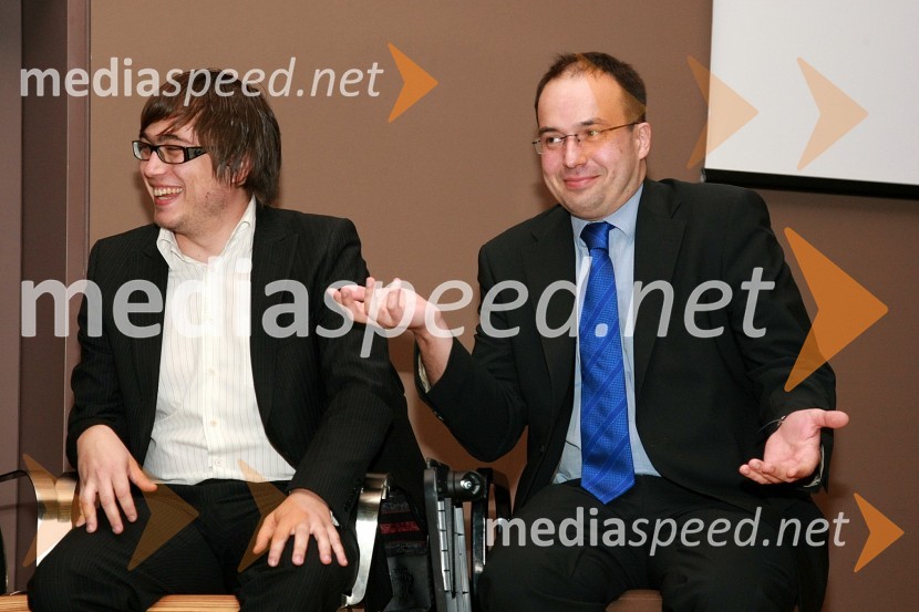 Matija Stepišnik, novinar časnika Večer in Leo Oblak, predsednik uprave Infonet media12. SKOJ (Slovenska konferenca o odnosih z javnostmi) 2008, 3. dan