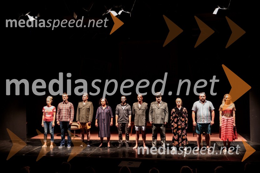  Tjaša Hrovat, igralka;  Željko Erkić, igralec;  Aleksandar Stojković, igralec;  Mojca Partljič, igralka;  Blaž Popovski, igralec;  Igor Štamulak, igralec;  Boris Šavija, igralec;  Miljka Brđanin, igralka;  Dean Batoz, igralec;  Mirela Predojević, igralkaJugoslavija, moja dežela, krstna uprizoritev drame