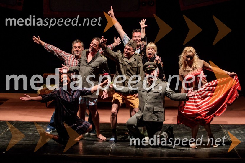  Mojca Partljič, igralka;  Željko Erkić, igralec;  Igor Štamulak, igralec;  Aleksandar Stojković, igralec;  Dean Batoz, igralec;  Miljka Brđanin, igralka;  Boris Šavija, igralec;  Mirela Predojević, igralkaJugoslavija, moja dežela, krstna uprizoritev drame