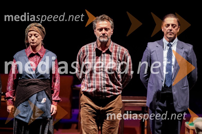  Miljka Brđanin, igralka;  Željko Erkić, igralec;  Igor Štamulak, igralecJugoslavija, moja dežela, krstna uprizoritev drame