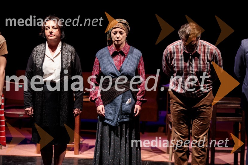  Mojca Partljič, igralka;  Miljka Brđanin, igralka;  Željko Erkić, igralecJugoslavija, moja dežela, krstna uprizoritev drame