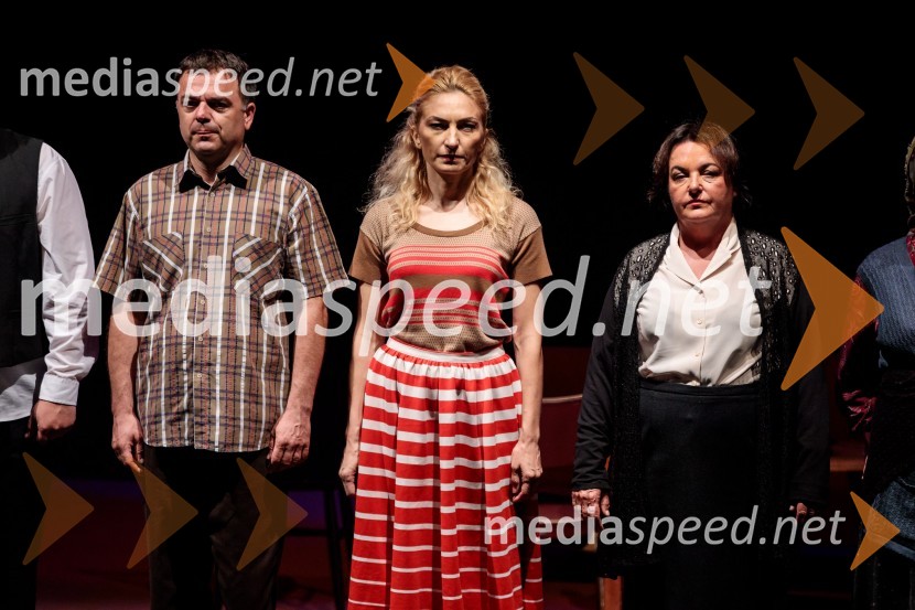  Aleksandar Stojković, igralec;  Mirela Predojević, igralka;  Mojca Partljič, igralkaJugoslavija, moja dežela, krstna uprizoritev drame