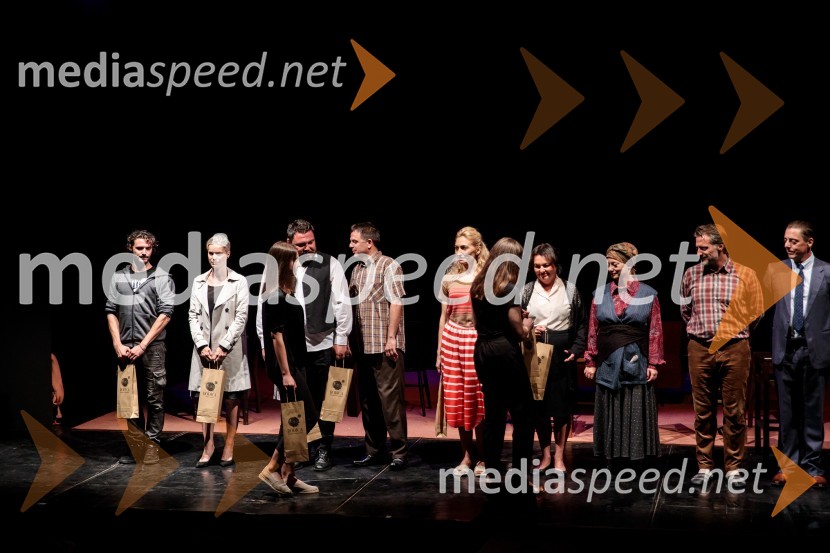  Blaž Popovski, igralec;  Tjaša Hrovat, igralka;  ... ;  Dean Batoz, igralec;  Aleksandar Stojković, igralec;  Mirela Predojević, igralka;  ... ;  Mojca Partljič, igralka;  Miljka Brđanin, igralka;  Željko Erkić, igralec;  Igor Štamulak, igralecJugoslavija, moja dežela, krstna uprizoritev drame