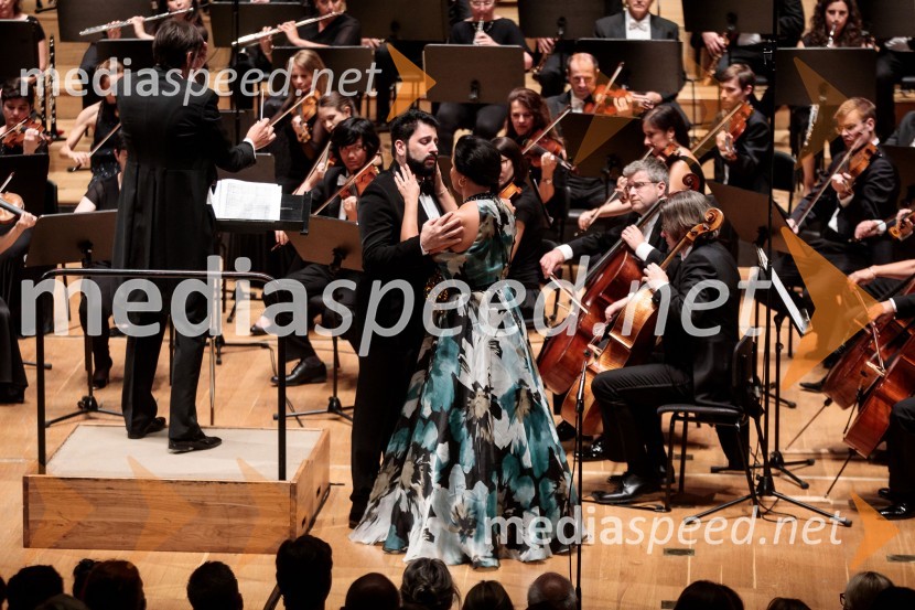  Jusif Ejvazov, tenor;  Anna Netrebko, sopranistkaAnna Netrebko in Yusif Eyvazov, nastop v okviru 69. Ljubljana Festivala