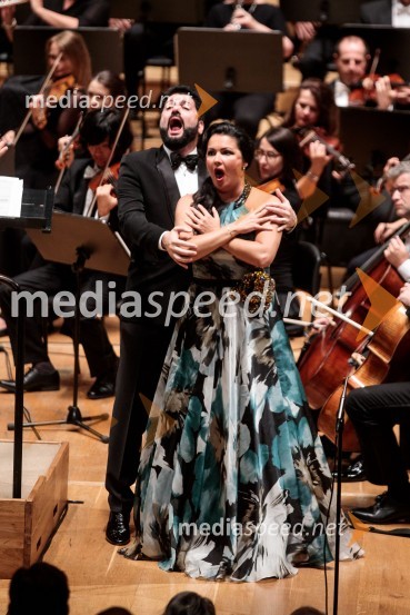  Jusif Ejvazov, tenor;  Anna Netrebko, sopranistkaAnna Netrebko in Yusif Eyvazov, nastop v okviru 69. Ljubljana Festivala