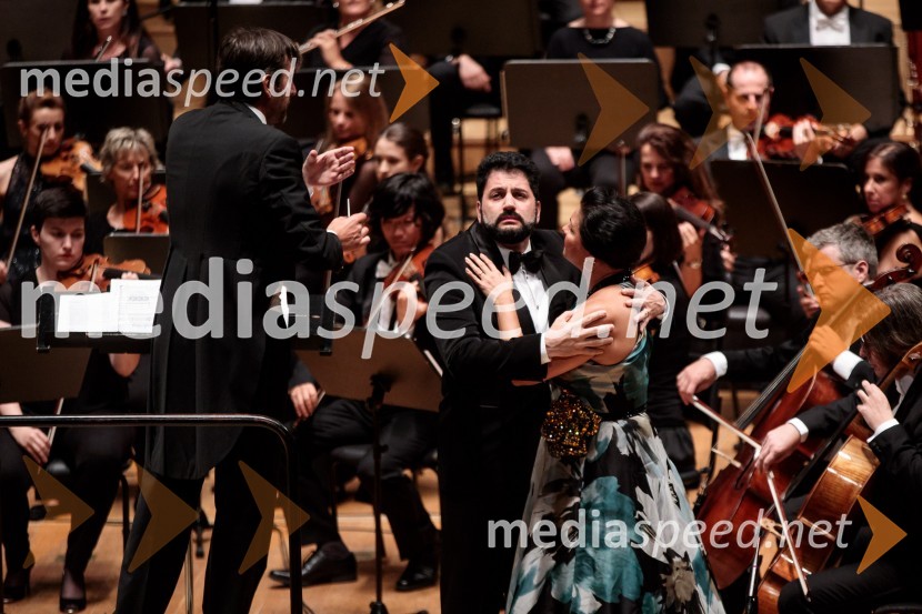  Jusif Ejvazov, tenor;  Anna Netrebko, sopranistkaAnna Netrebko in Yusif Eyvazov, nastop v okviru 69. Ljubljana Festivala
