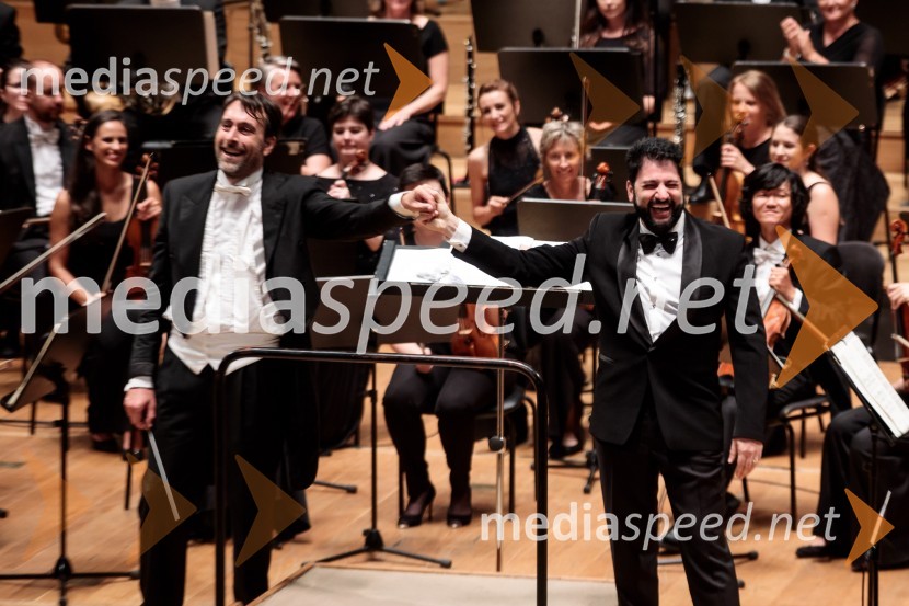  Michelangelo Mazza, dirigent;  Jusif Ejvazov, tenorAnna Netrebko in Yusif Eyvazov, nastop v okviru 69. Ljubljana Festivala