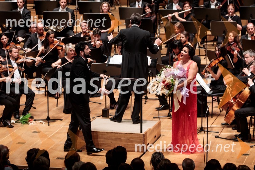  Jusif Ejvazov, tenor;  Anna Netrebko, sopranistkaAnna Netrebko in Yusif Eyvazov, nastop v okviru 69. Ljubljana Festivala