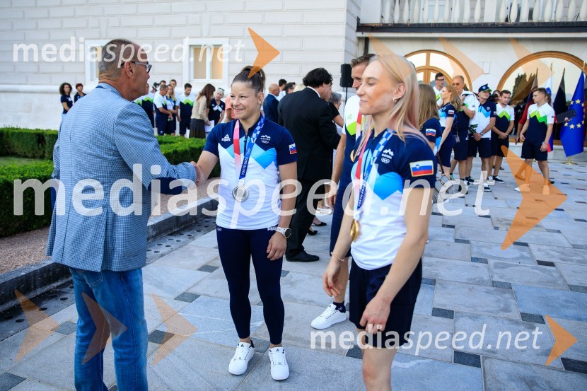  ... ;  Tina Trstenjak, judoistka;  Janja Garnbret, plezalkaSprejem olimpijske reprezentance na Brdu