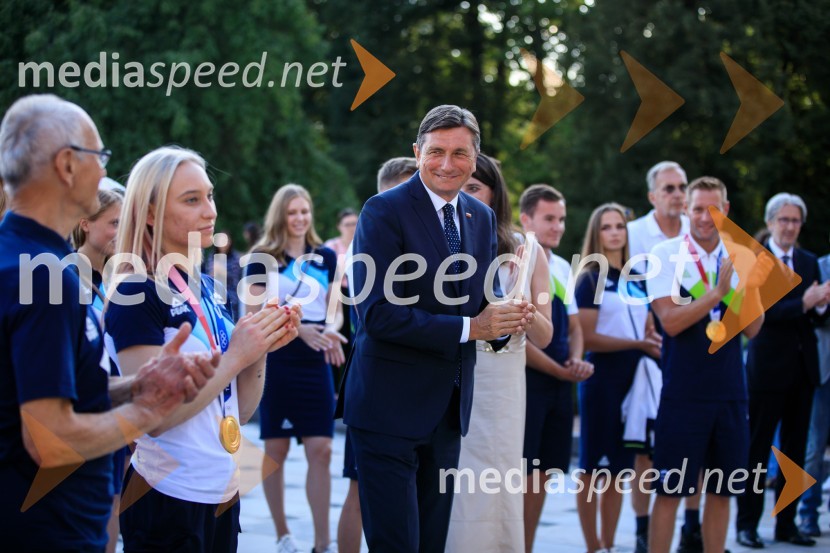  Borut Pahor, predsednik Republike SlovenijeSprejem olimpijske reprezentance na Brdu
