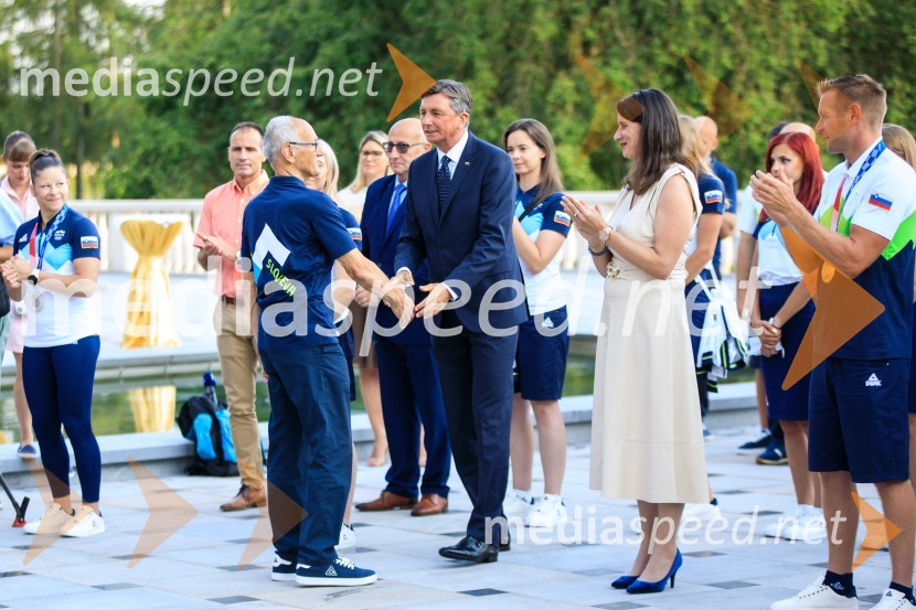  ... ;  Borut Pahor, predsednik Republike Slovenije; dr. Simona Kustec, ministrica za izobraževanje, znanost in športSprejem olimpijske reprezentance na Brdu
