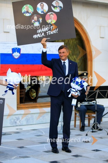  Borut Pahor, predsednik Republike SlovenijeSprejem olimpijske reprezentance na Brdu