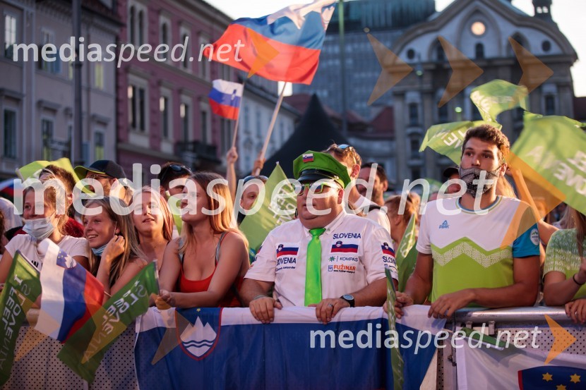 Sprejem olimpijske reprezentance na Kongresnem trgu