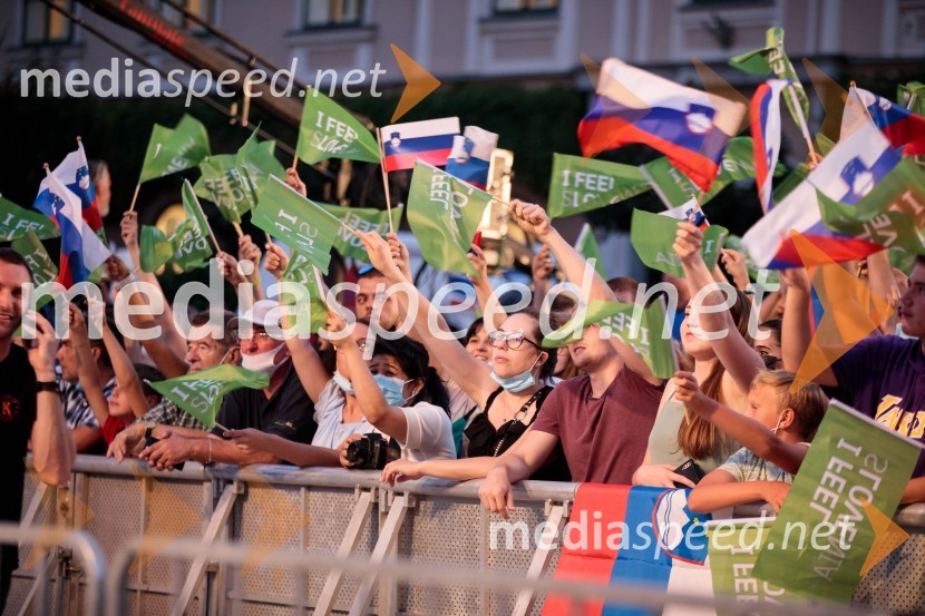 Sprejem olimpijske reprezentance na Kongresnem trgu