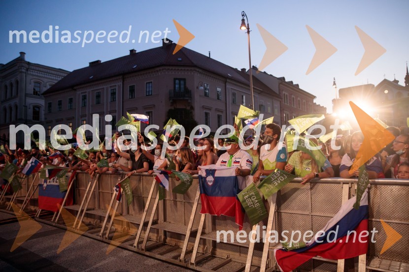 Sprejem olimpijske reprezentance na Kongresnem trgu