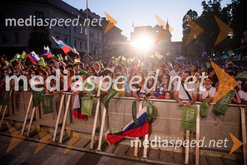 Sprejem olimpijske reprezentance na Kongresnem trgu