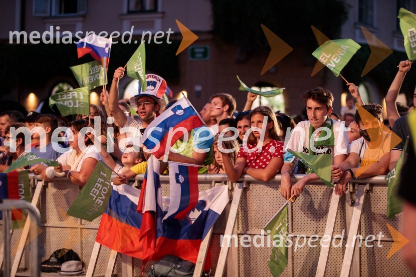 Sprejem olimpijske reprezentance na Kongresnem trgu