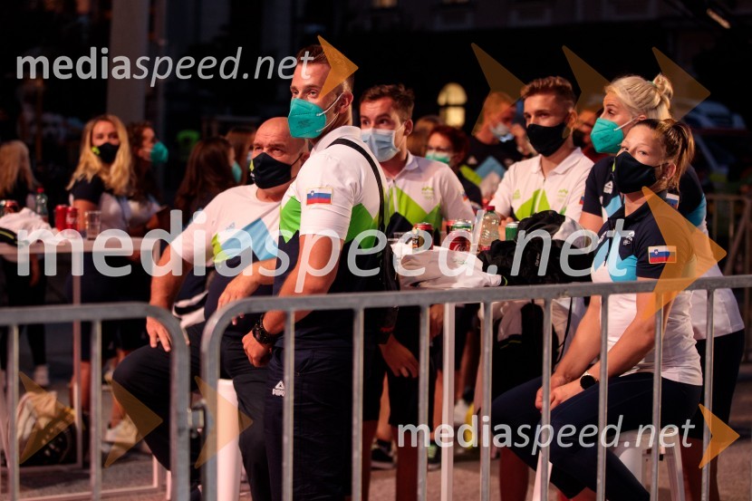 Sprejem olimpijske reprezentance na Kongresnem trgu