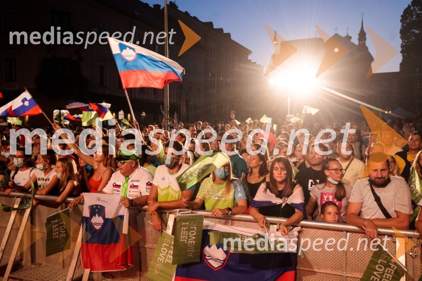 Sprejem olimpijske reprezentance na Kongresnem trgu