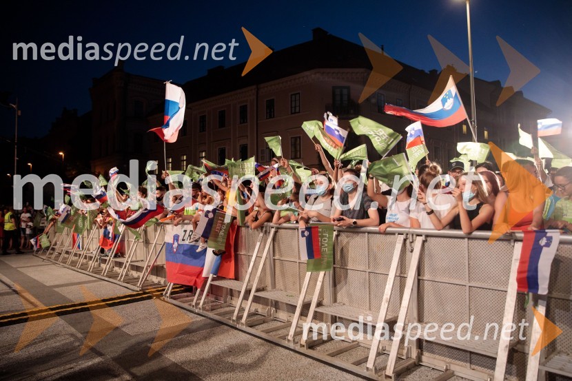 Sprejem olimpijske reprezentance na Kongresnem trgu