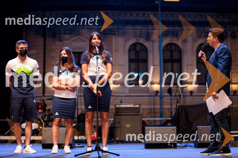 Sprejem olimpijske reprezentance na Kongresnem trgu