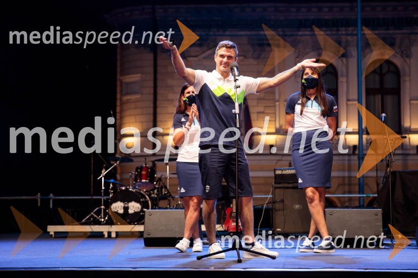 Sprejem olimpijske reprezentance na Kongresnem trgu
