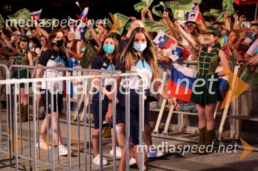 Sprejem olimpijske reprezentance na Kongresnem trgu