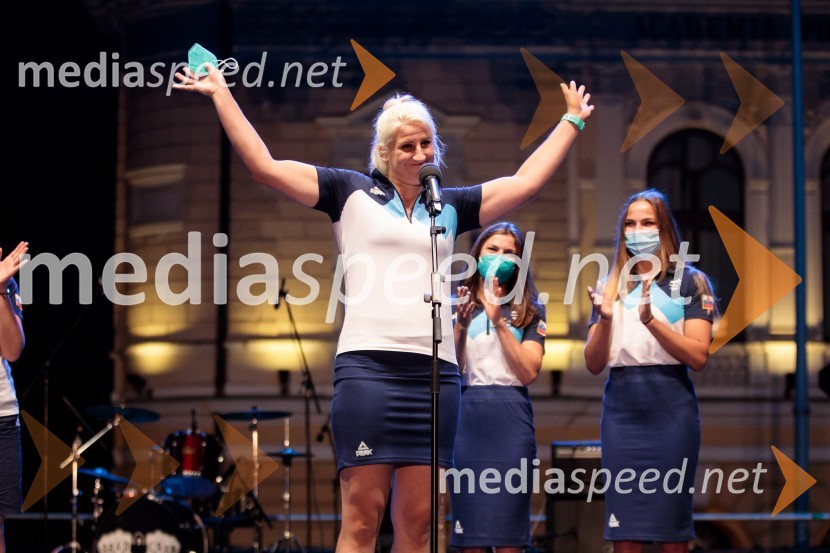 Sprejem olimpijske reprezentance na Kongresnem trgu