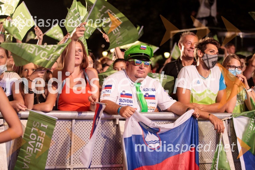 Sprejem olimpijske reprezentance na Kongresnem trgu