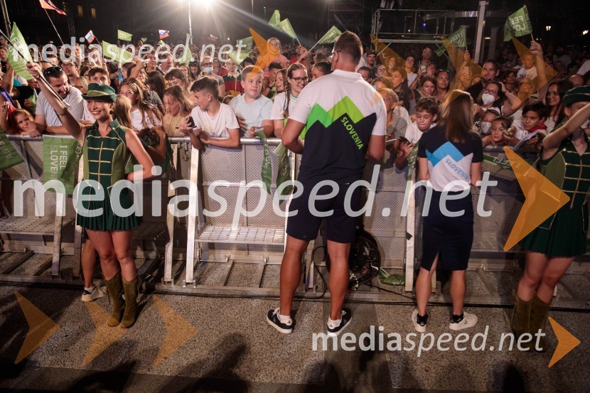 Sprejem olimpijske reprezentance na Kongresnem trgu