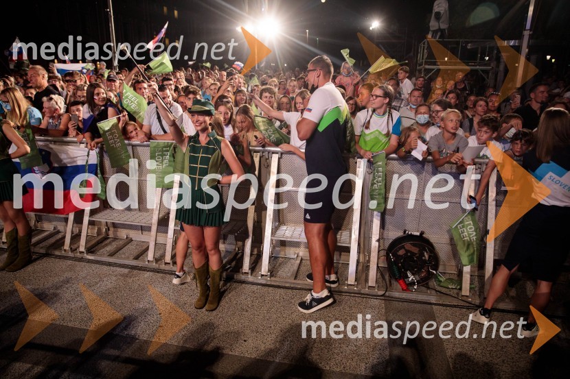 Sprejem olimpijske reprezentance na Kongresnem trgu