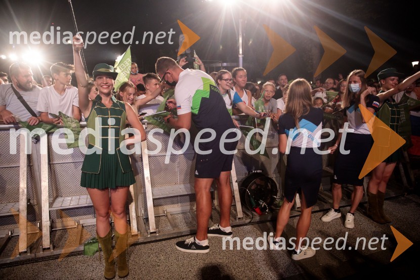 Sprejem olimpijske reprezentance na Kongresnem trgu