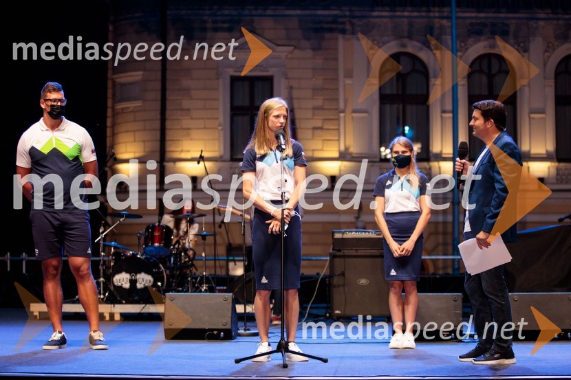 Sprejem olimpijske reprezentance na Kongresnem trgu