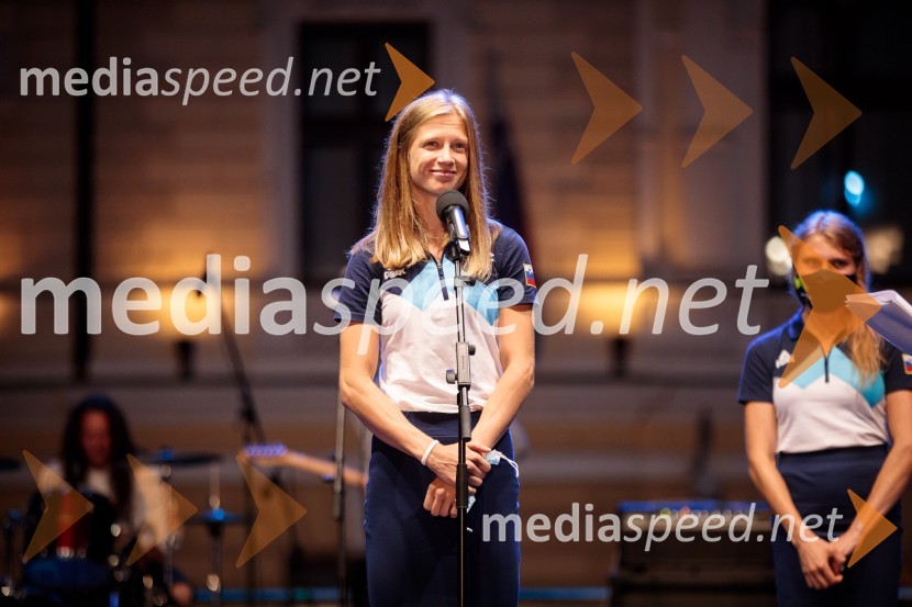 Sprejem olimpijske reprezentance na Kongresnem trgu