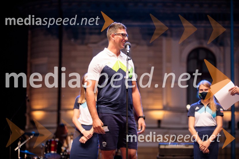 Sprejem olimpijske reprezentance na Kongresnem trgu