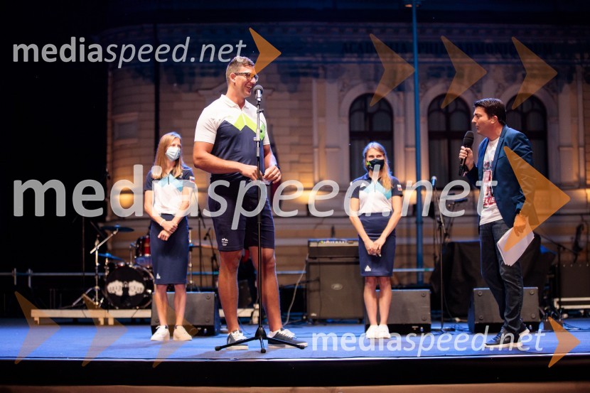 Sprejem olimpijske reprezentance na Kongresnem trgu