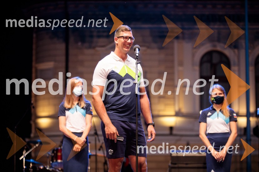 Sprejem olimpijske reprezentance na Kongresnem trgu