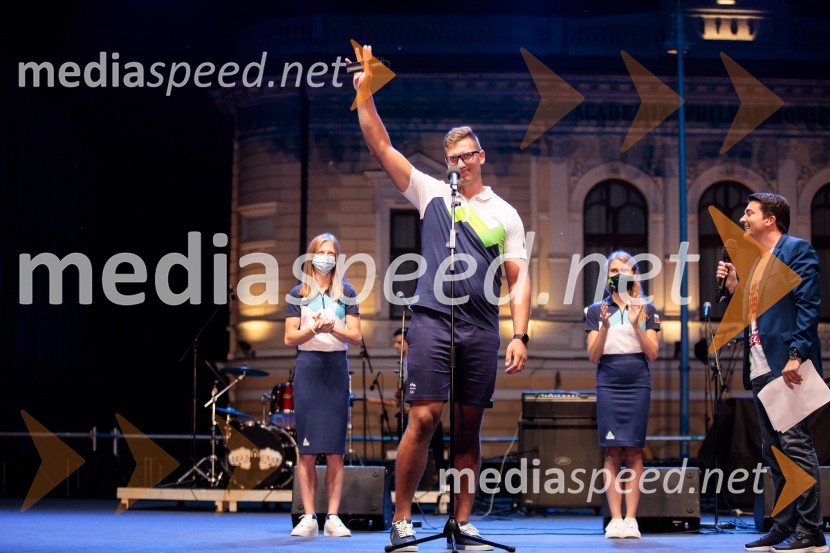 Sprejem olimpijske reprezentance na Kongresnem trgu