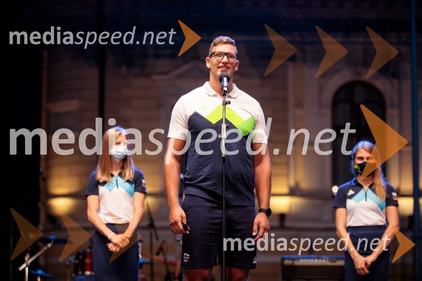 Sprejem olimpijske reprezentance na Kongresnem trgu