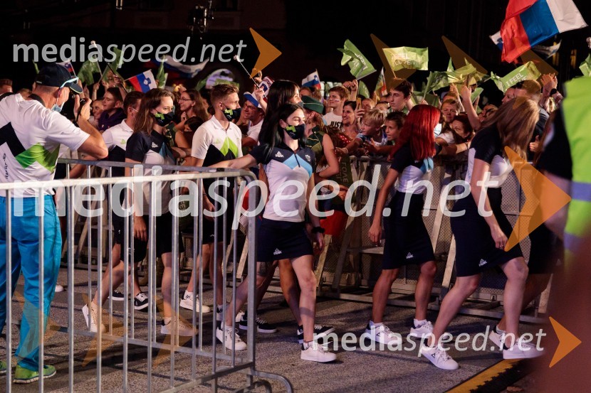 Sprejem olimpijske reprezentance na Kongresnem trgu