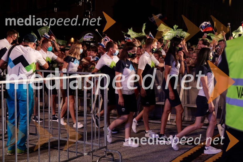 Sprejem olimpijske reprezentance na Kongresnem trgu