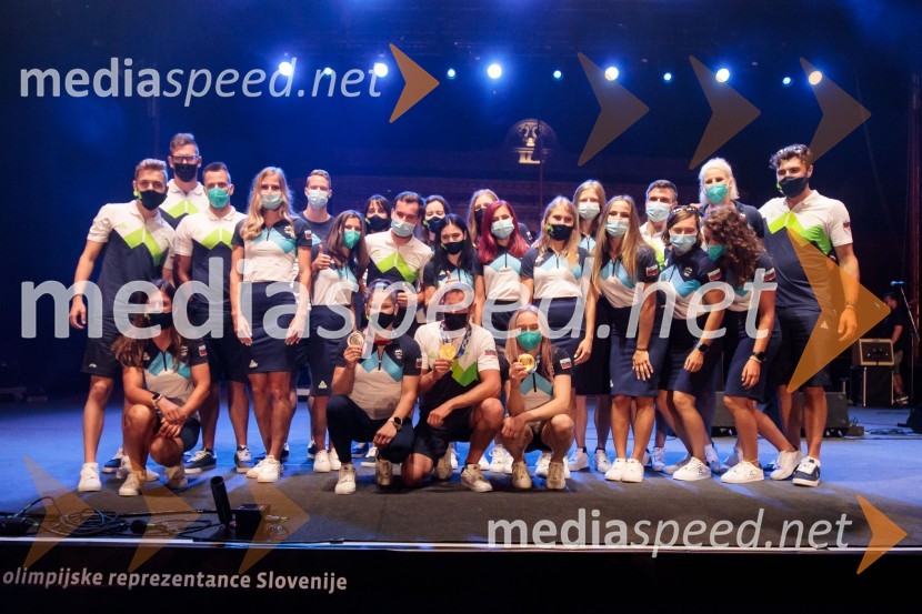 Sprejem olimpijske reprezentance na Kongresnem trgu