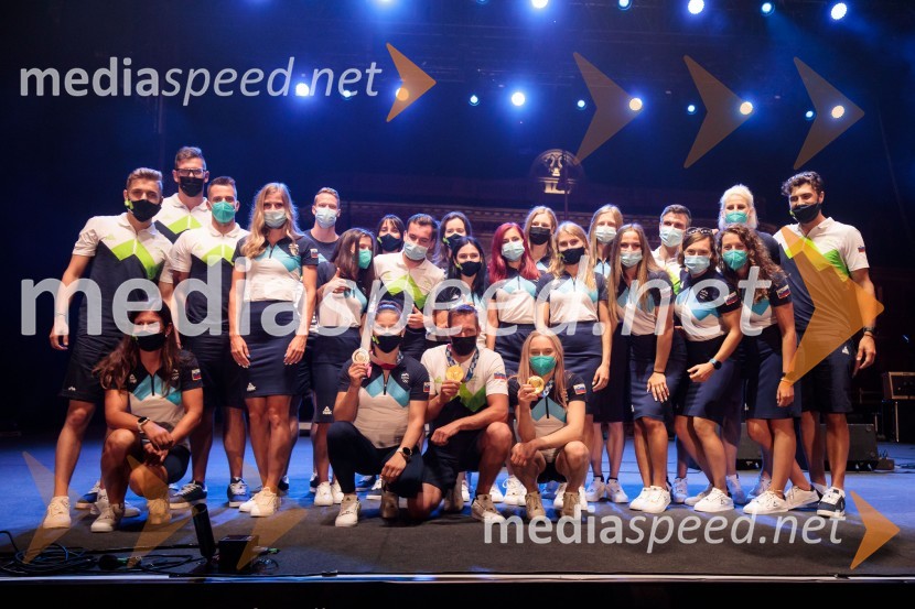 Sprejem olimpijske reprezentance na Kongresnem trgu