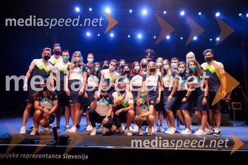 Sprejem olimpijske reprezentance na Kongresnem trgu