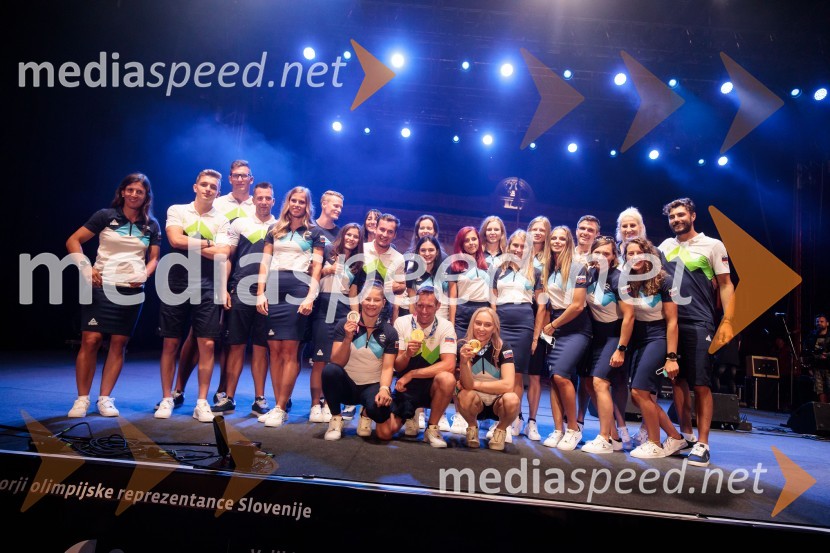 Sprejem olimpijske reprezentance na Kongresnem trgu