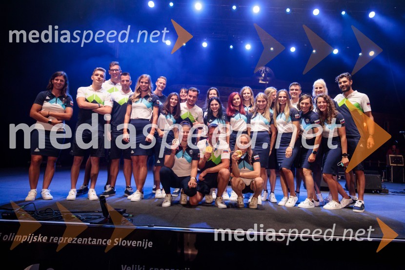 Sprejem olimpijske reprezentance na Kongresnem trgu