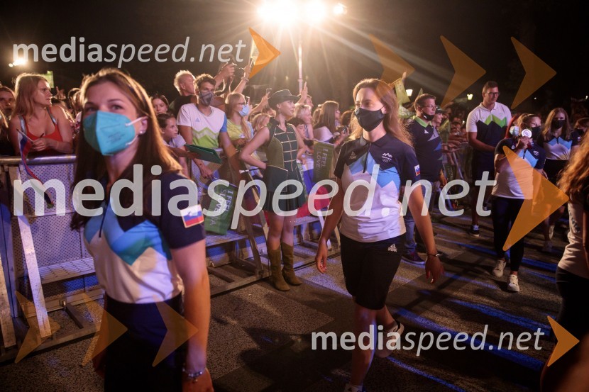 Sprejem olimpijske reprezentance na Kongresnem trgu