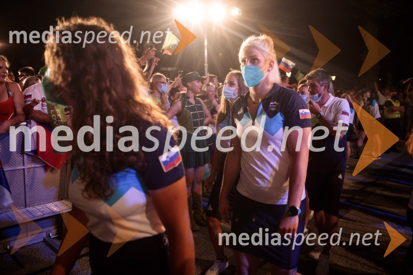 Sprejem olimpijske reprezentance na Kongresnem trgu